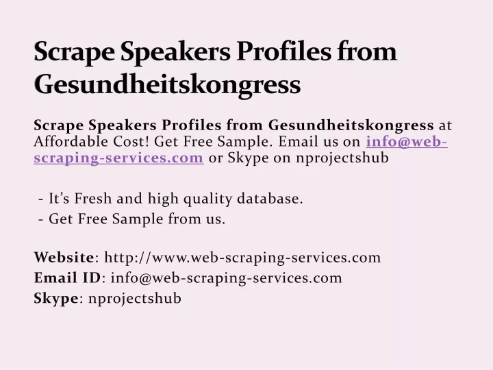 scrape speakers profiles from gesundheitskongress
