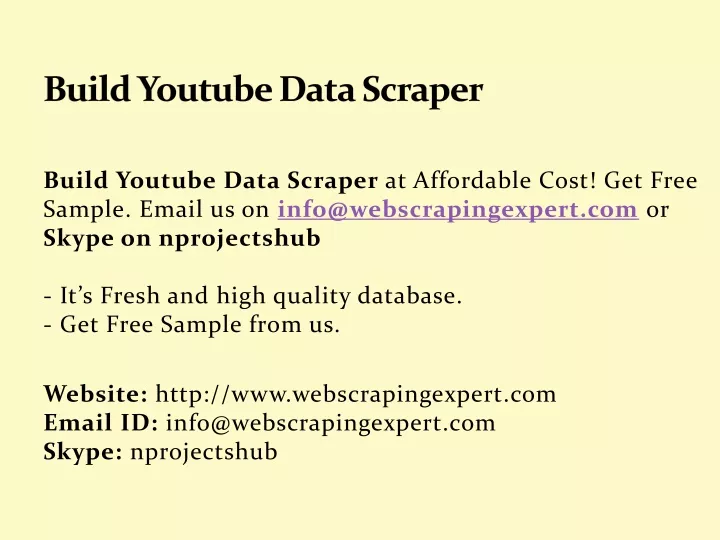 build youtube data scraper