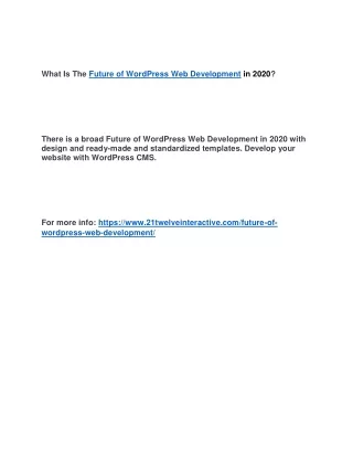 what is the future of wordpress web development