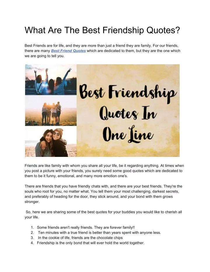 what are the best friendship quotes