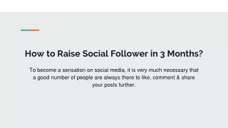 How to Raise Social Follower in 3 Months?
