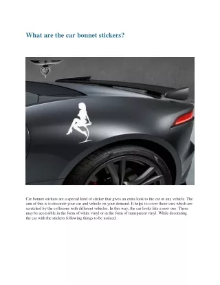 what are the car bonnet stickers