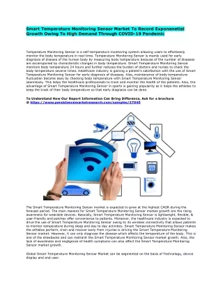 smart temperature monitoring sensor market