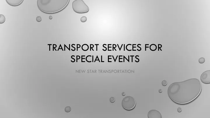 transport services for special events