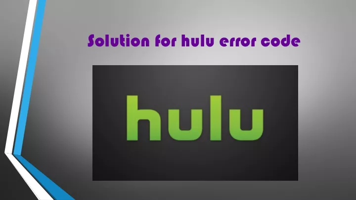 solution for hulu error code