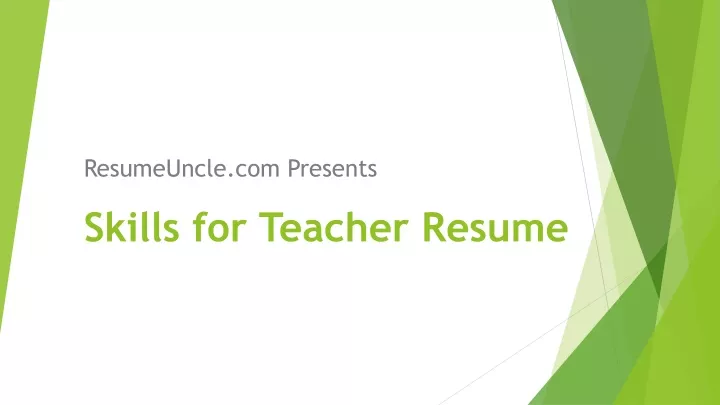 skills for teacher resume