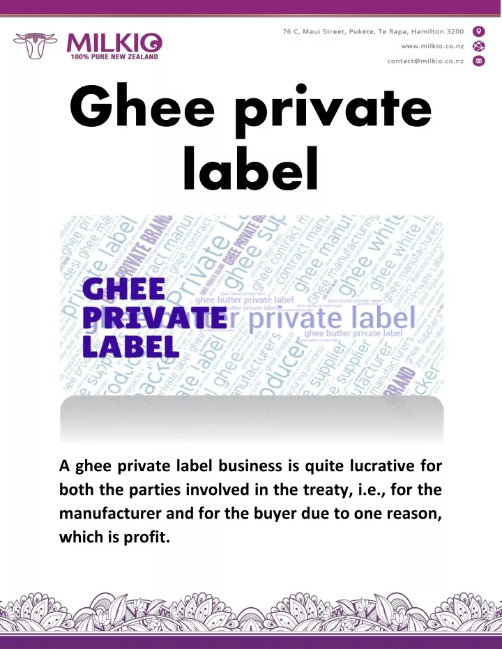ghee private label