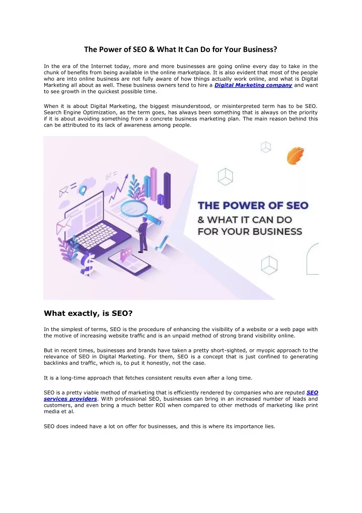 the power of seo what it can do for your business