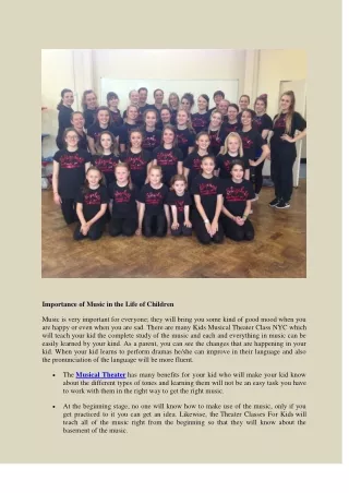 importance of music in the life of children