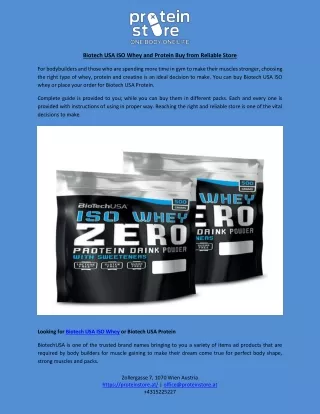Biotech USA ISO Whey and Protein Buy from Reliable Store