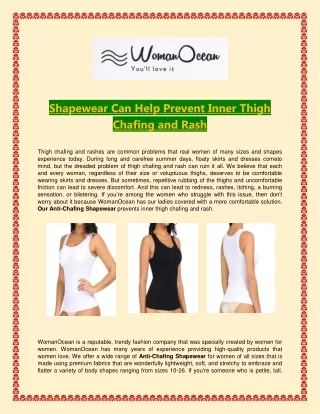 Shapewear Can Help Prevent Inner Thigh Chafing and Rash