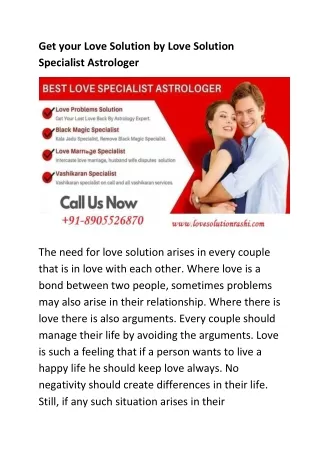Love Solution Specialist Astrologer