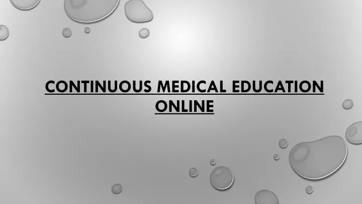 continuous medical education online