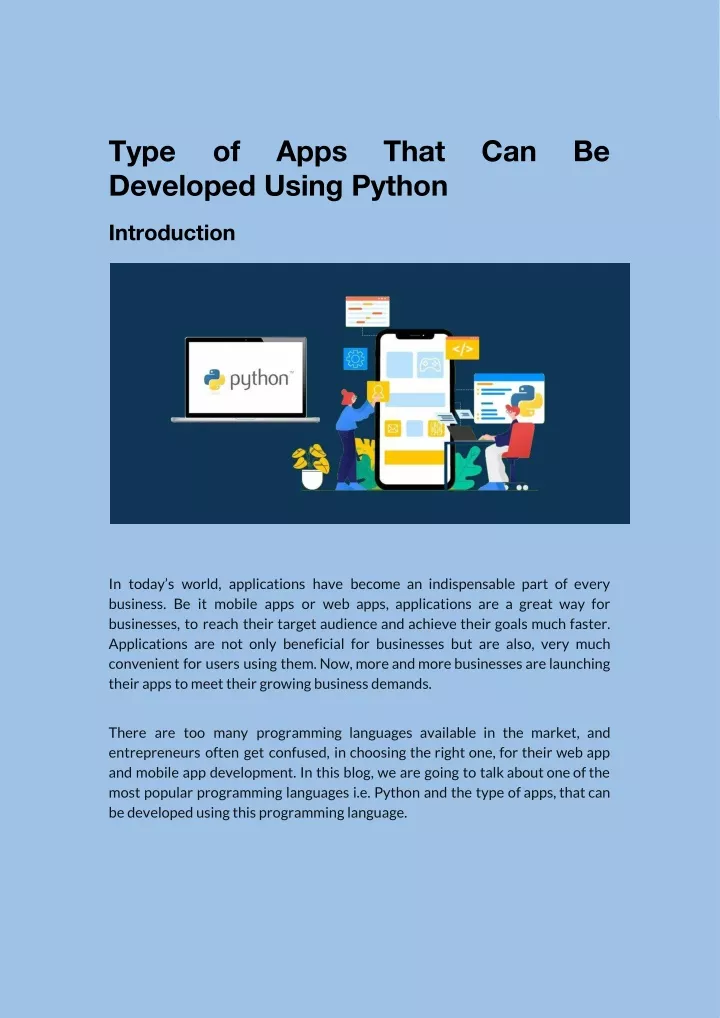 type developed using python