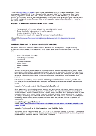 the global in vitro diagnostics market is likely