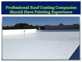 professional roof coating companies should have painting experience