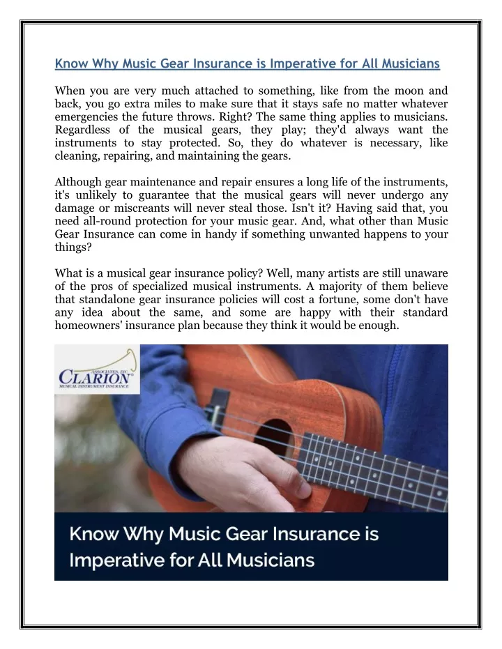 know why music gear insurance is imperative