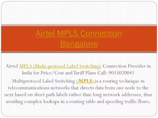 airtel mpls connection bangalore