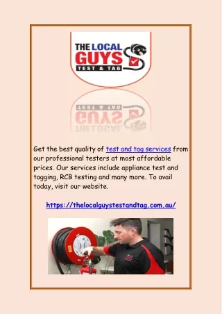 get the best quality of test and tag services