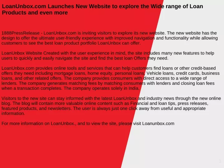 loanunbox com launches new website to explore