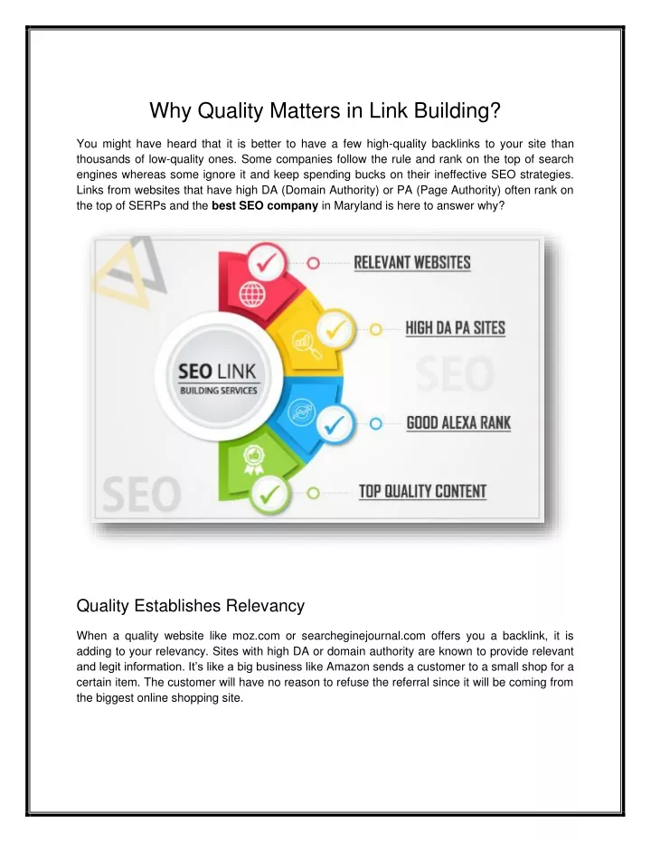 why quality matters in link building