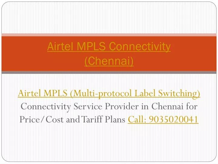 airtel mpls connectivity chennai