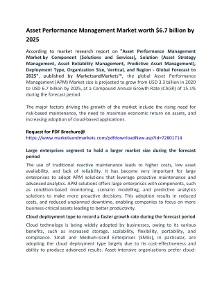 asset performance management market worth