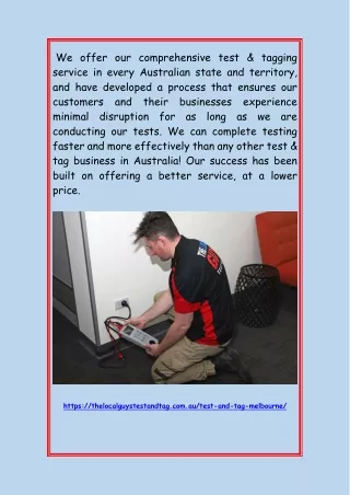 we offer our comprehensive test tagging service