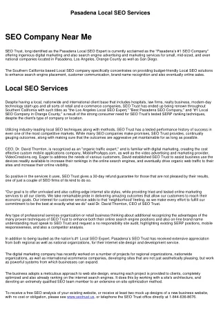 Pasadena Local SEO Agency