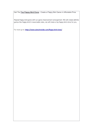 get the top flappy bird clone create a flappy