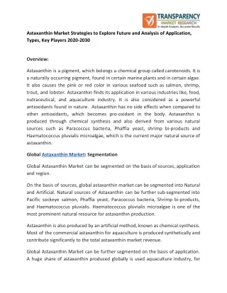 astaxanthin market strategies to explore future
