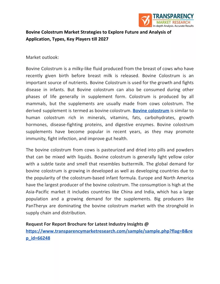 bovine colostrum market strategies to explore