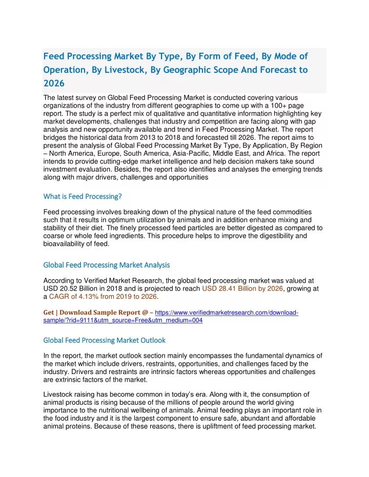 feed processing market by type by form of feed