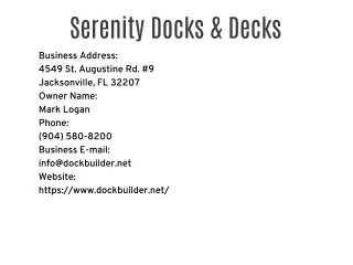 Serenity Docks & Decks