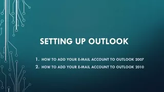 Setting Up Outlook