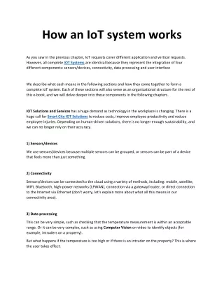 How an IoT system works