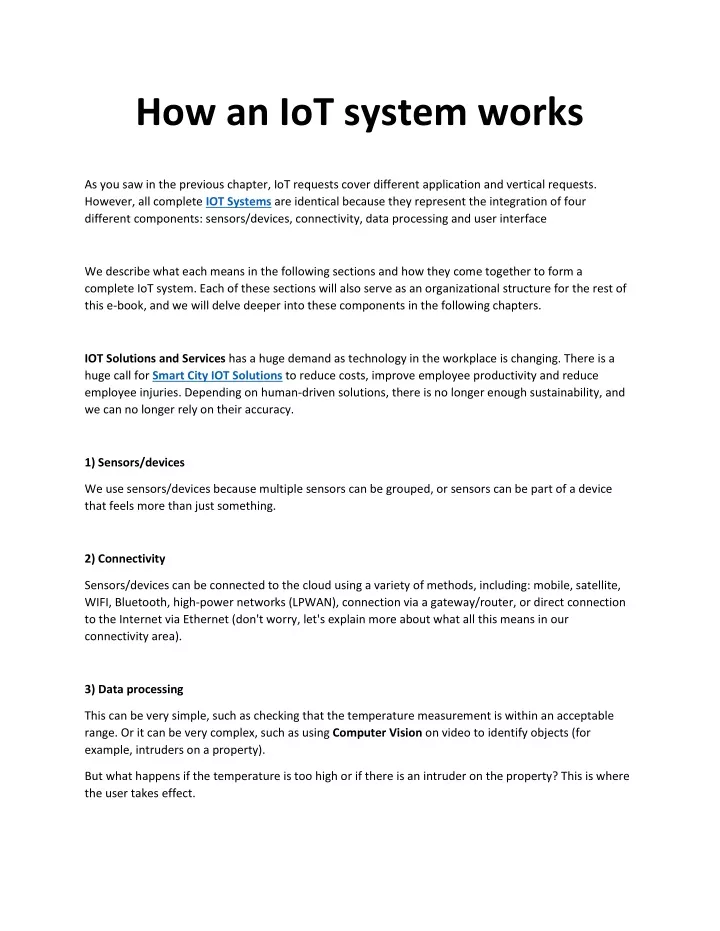 how an iot system works