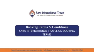 Booking Terms | Sara International Travel UK