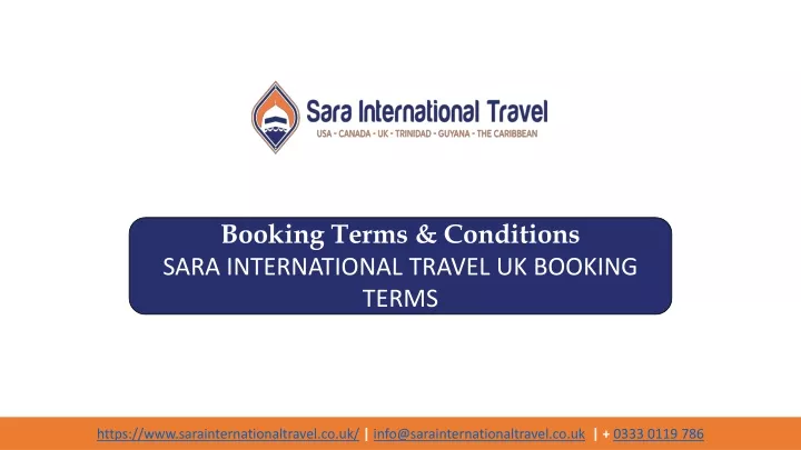 booking terms conditions sara international