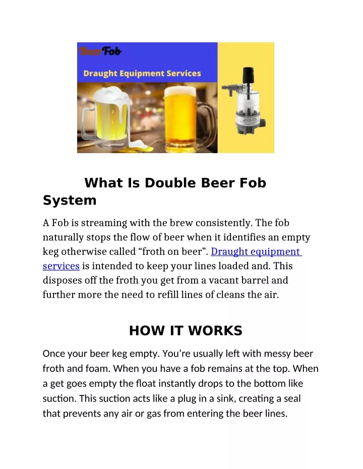 what is double beer fob system