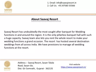 email info@saavajresort in call us 91 87583 55566