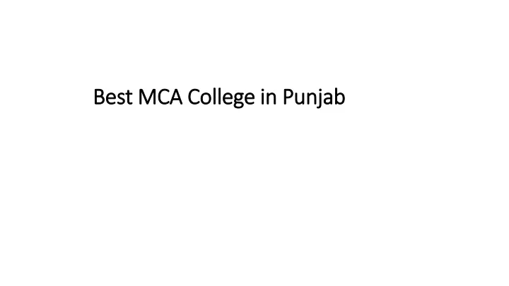 best mca college in punjab