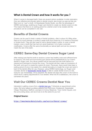 How Dental Crown Works