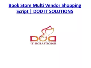 Book Store Multi Vendor Shopping Script | DOD IT SOLUTIONS