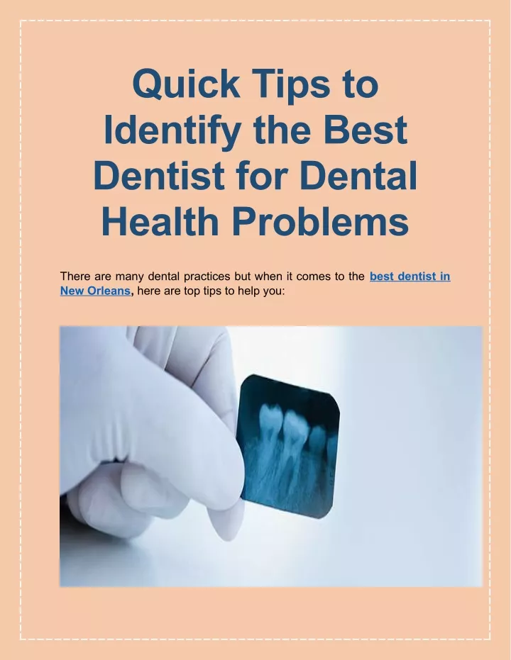 quick tips to identify the best dentist