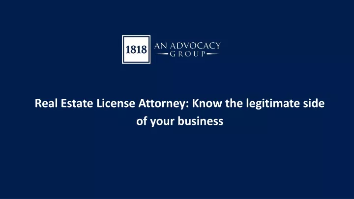 real estate license attorney know the legitimate