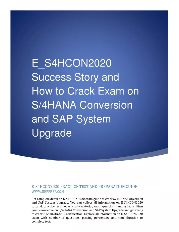 e s4hcon2020 success story and how to crack exam