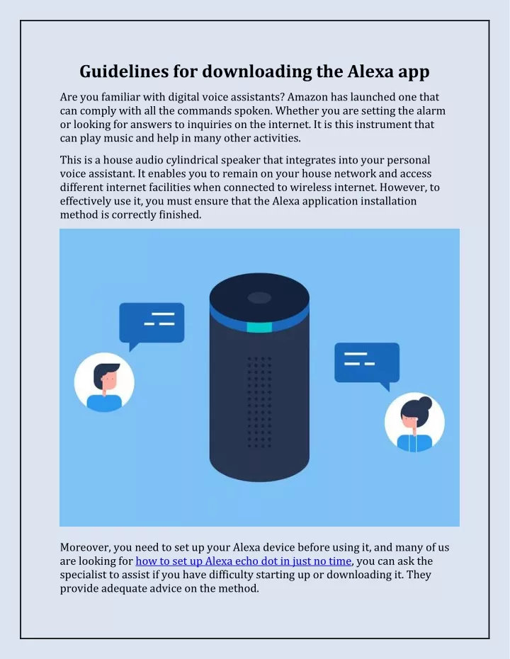 guidelines for downloading the alexa app