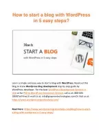 How to start a blog with WordPress in 5 easy steps?