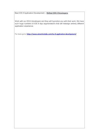 best ios 8 application development skilled